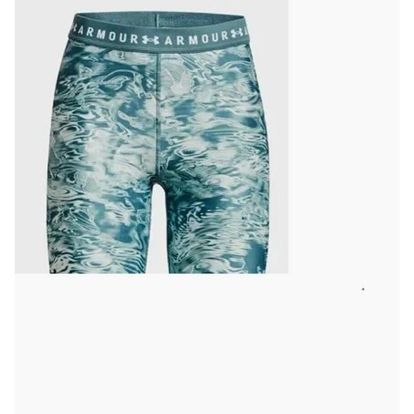 Under Armour HeatGear High Rise Blue Compression Bike Shorts - Picture 2 of 9